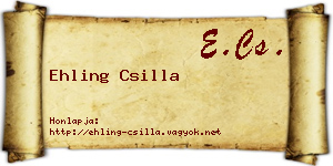 Ehling Csilla névjegykártya